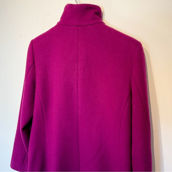 COPY - 09. NWOT KATE SPADE Regal Fuchsia Wool Stand Up Collar Peacoat - Picture 15 of 16